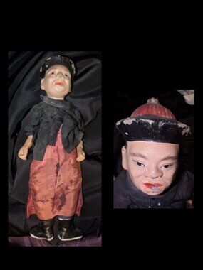 Antique Vintage 10" Asian Folk Art Doll